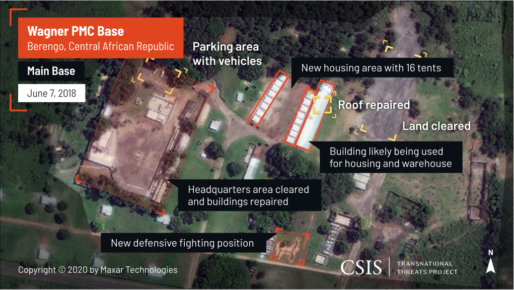 Satellite imagery showing PMC facilities in Berengo.